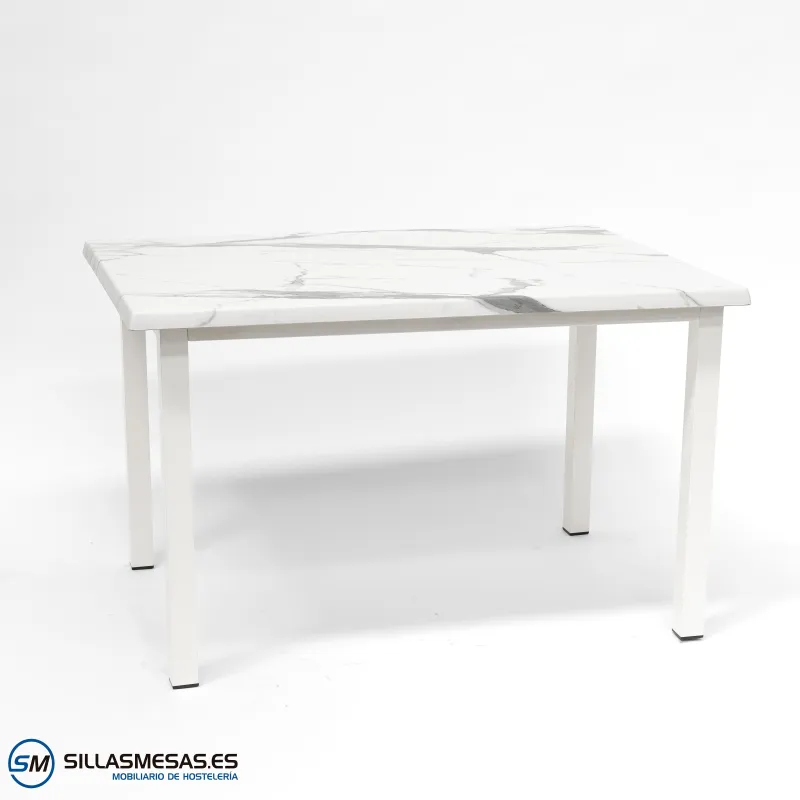 MESA ARUBA RECTANGULAR EXTERIOR pie blanco