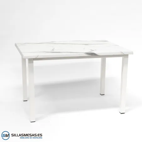MESA ARUBA RECTANGULAR EXTERIOR pie blanco