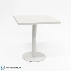 MESA ABRIL CUADRADA INTERIOR pie blanco