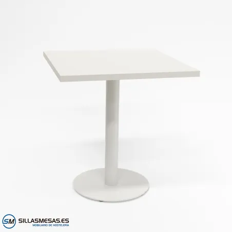 MESA ABRIL CUADRADA INTERIOR pie blanco