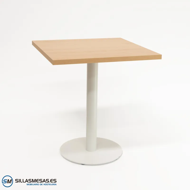 MESA ABRIL CUADRADA INTERIOR pie blanco