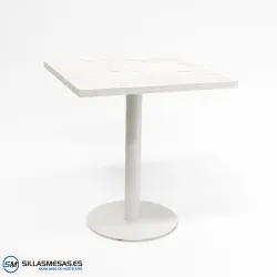 MESA ABRIL CUADRADA INTERIOR pie blanco