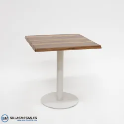 MESA ABRIL CUADRADA EXTERIOR pie blanco
