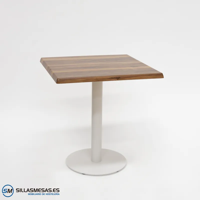 MESA ABRIL CUADRADA EXTERIOR pie blanco