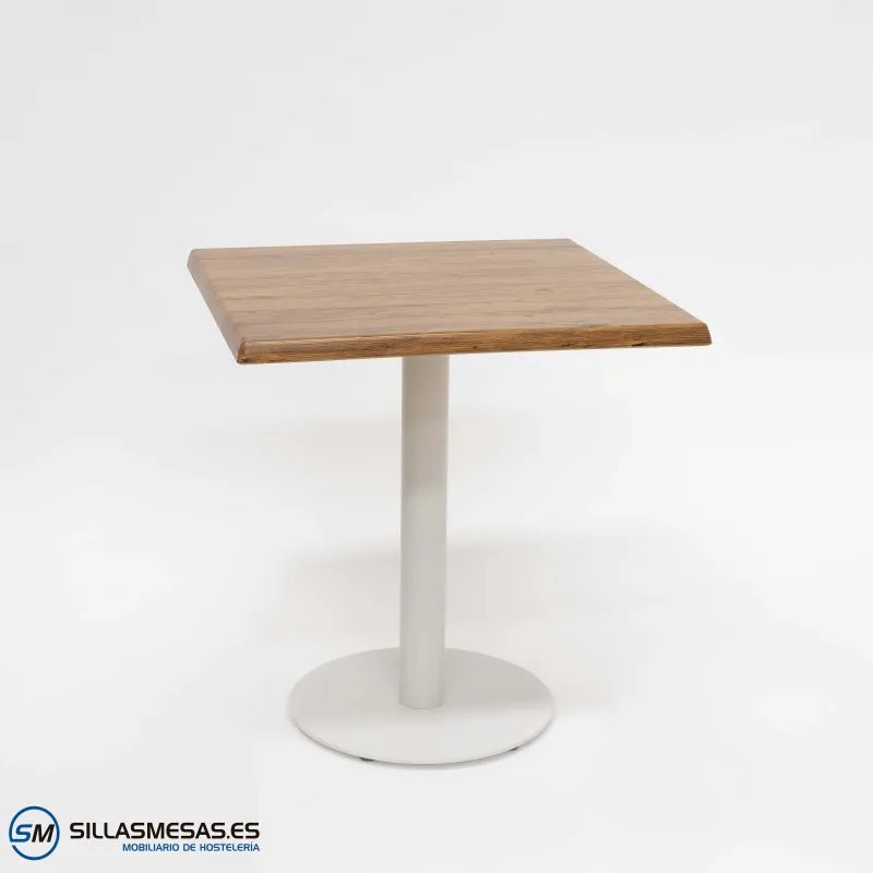 MESA ABRIL CUADRADA EXTERIOR pie blanco