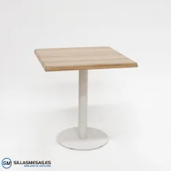 MESA ABRIL CUADRADA EXTERIOR pie blanco