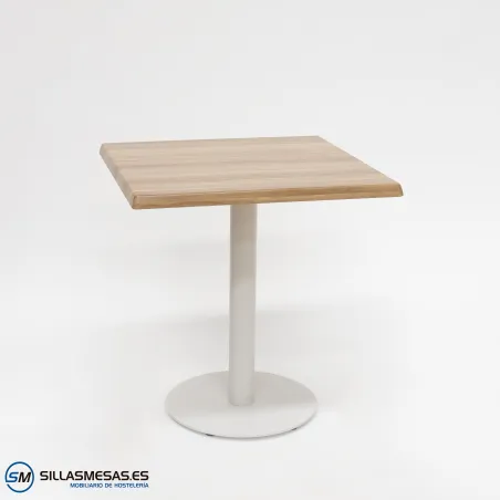 MESA ABRIL CUADRADA EXTERIOR pie blanco