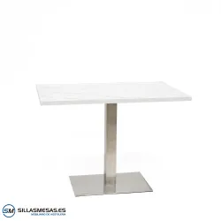 Mesa Noel rectangular inox 60x40 cm con base