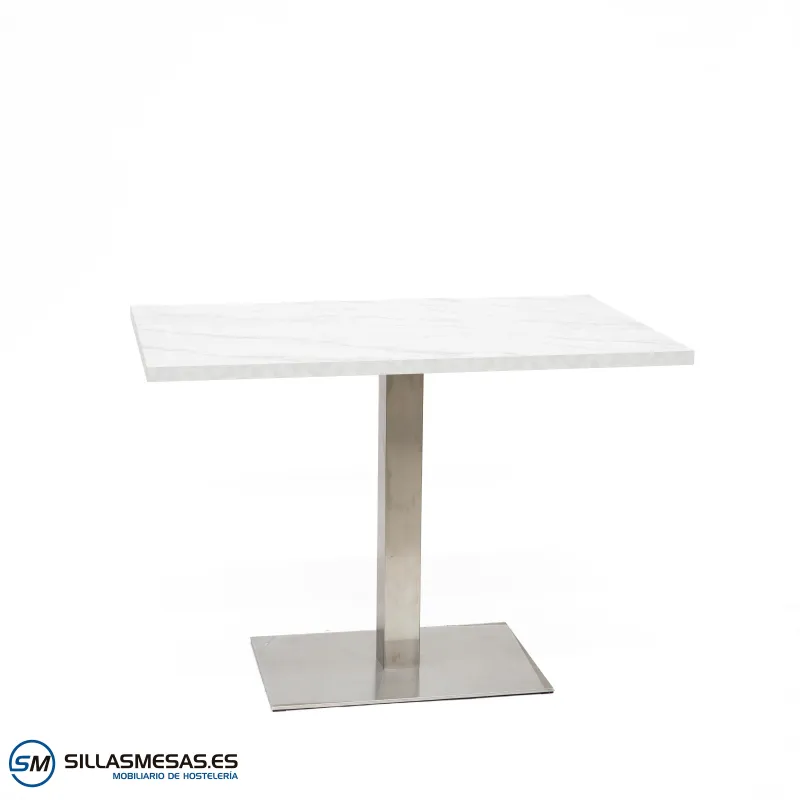 Mesa Noel rectangular inox 60x40 cm con base