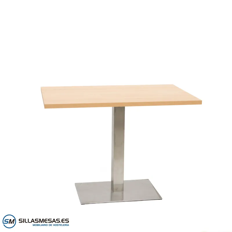 Mesa Noel rectangular inox 60x40 cm con base
