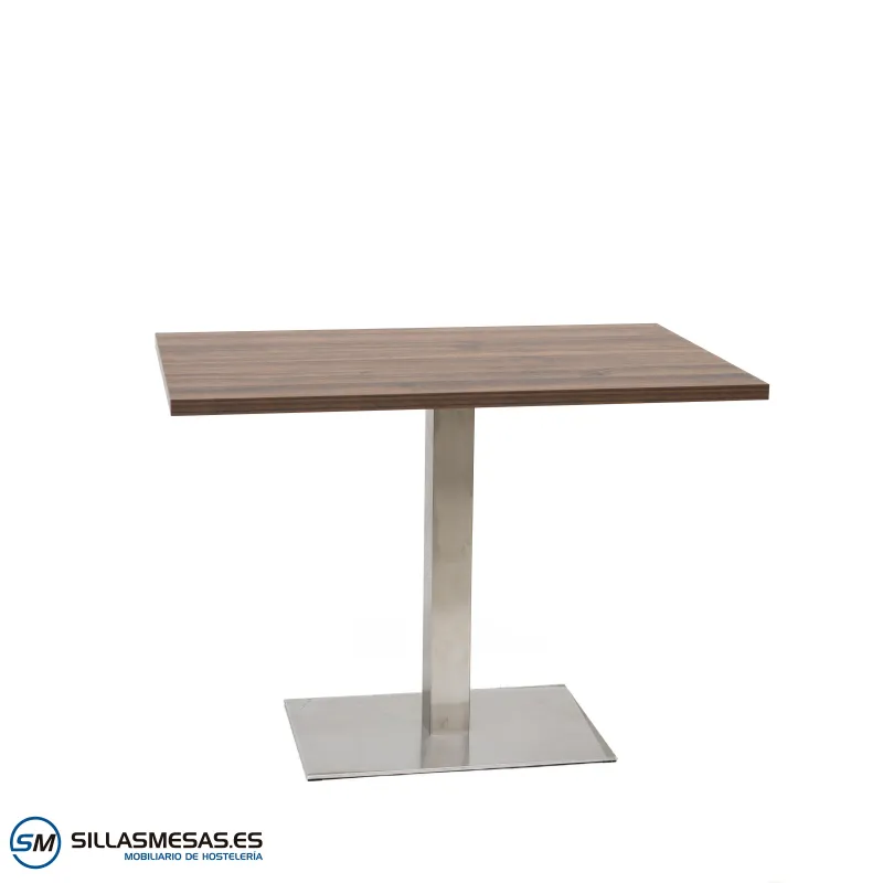 Mesa Noel rectangular inox 60x40 cm con base