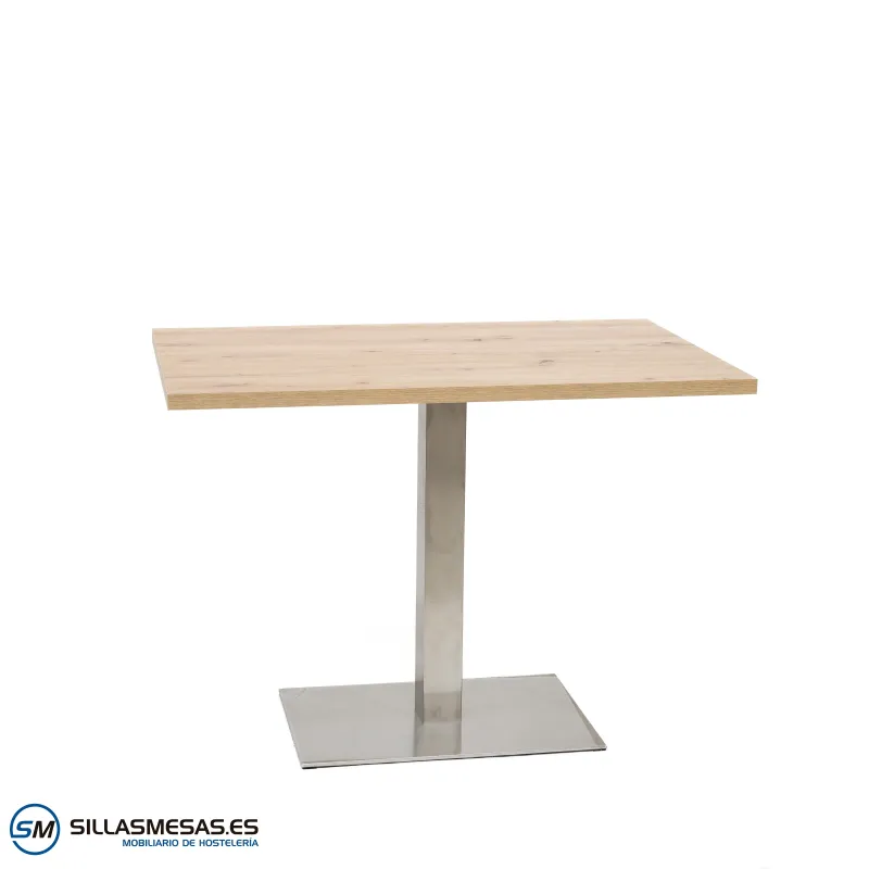 Mesa Noel rectangular inox 60x40 cm con base