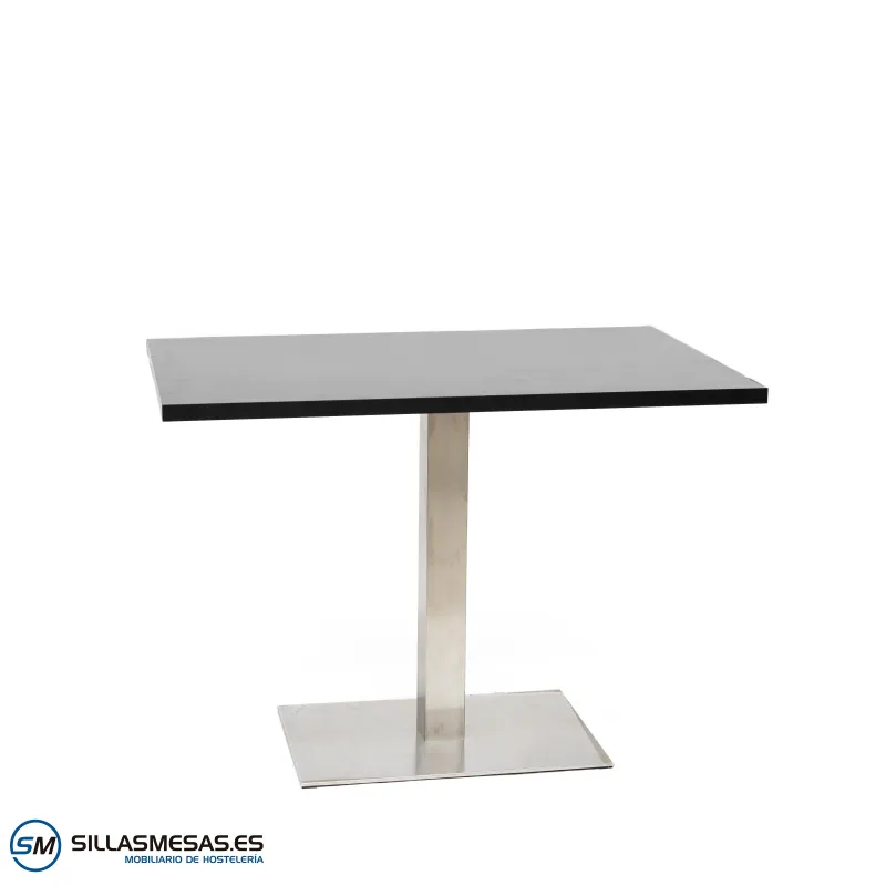 Mesa Noel rectangular inox 60x40 cm con base