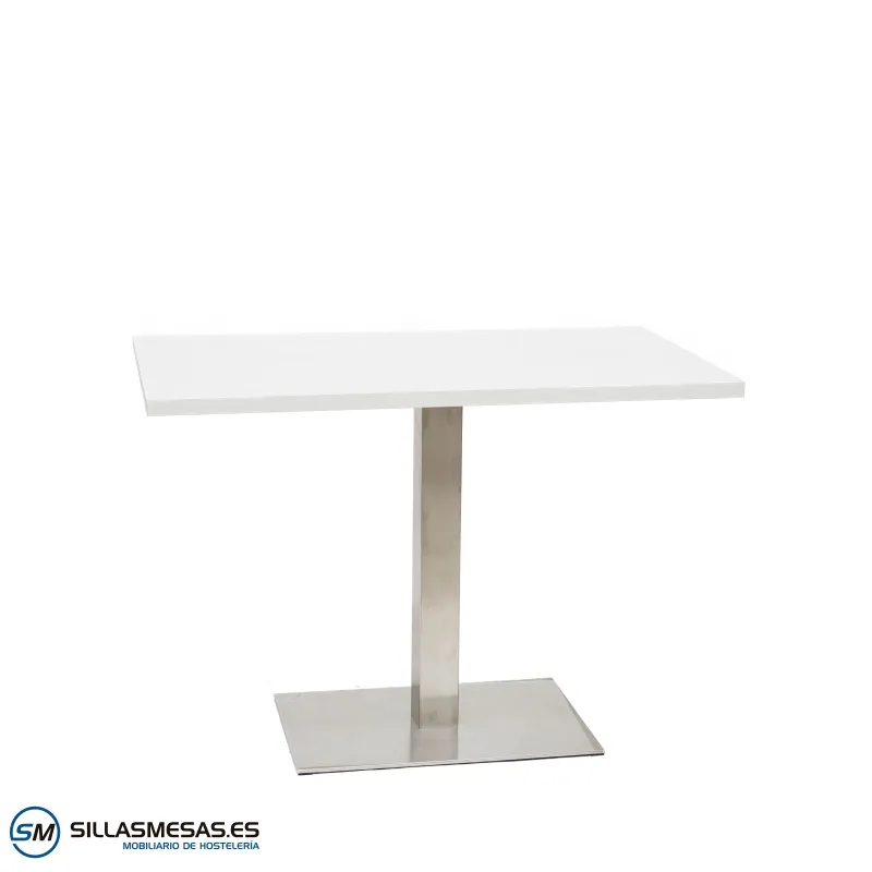 Mesa Noel rectangular inox 60x40 cm con base