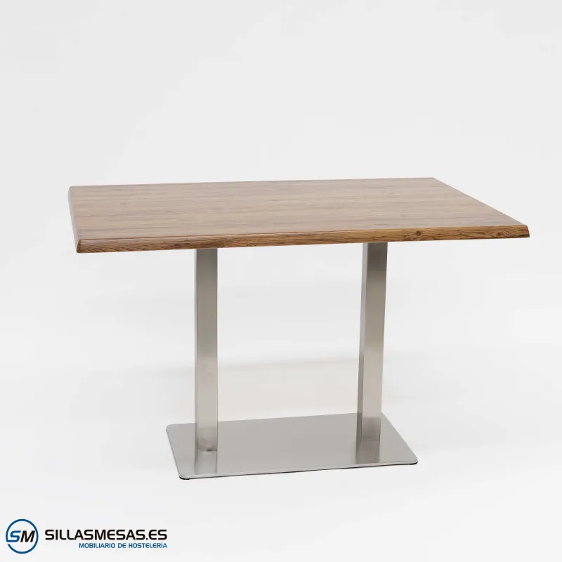 Mesa Noel doble inox exterior: lujo resistente