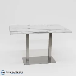 Mesa Noel doble inox exterior: lujo resistente