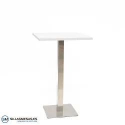 Mesa alta Noel inox interior: base 43x43 cm resistente