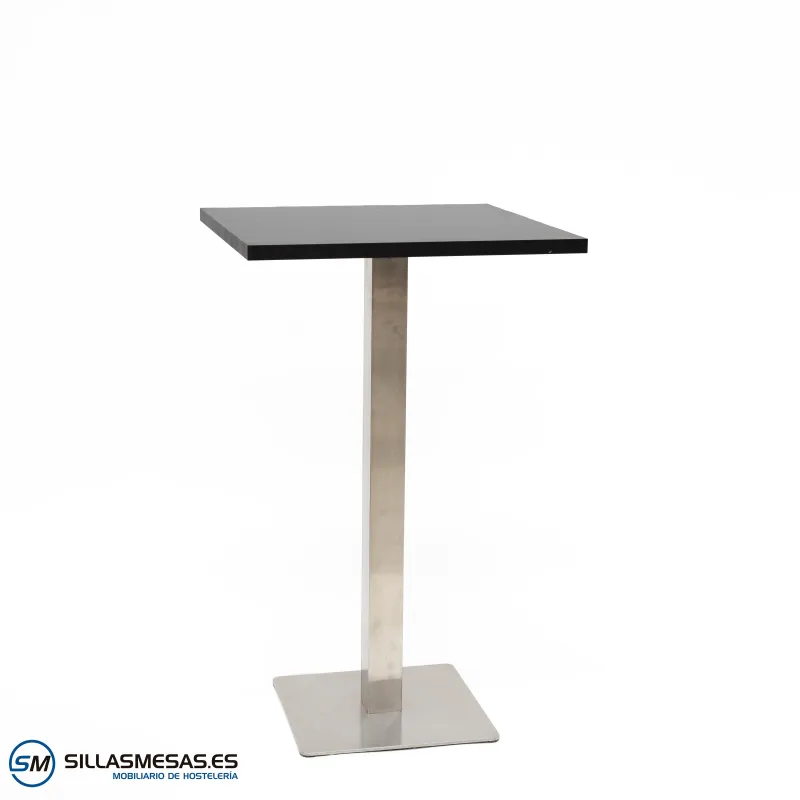 Mesa alta Noel inox interior: base 43x43 cm resistente