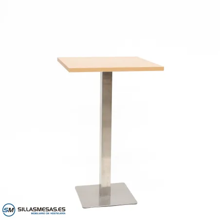 Mesa alta Noel inox interior: base 43x43 cm resistente