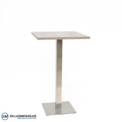 Mesa alta Noel inox interior: base 43x43 cm resistente