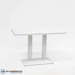 MESA DANIELA DOBLE INTERIOR pie blanco