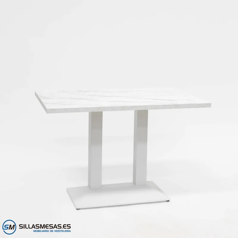 MESA DANIELA DOBLE INTERIOR pie blanco