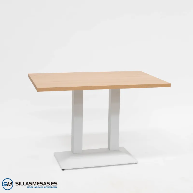 MESA DANIELA DOBLE INTERIOR pie blanco