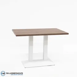 MESA DANIELA DOBLE INTERIOR pie blanco