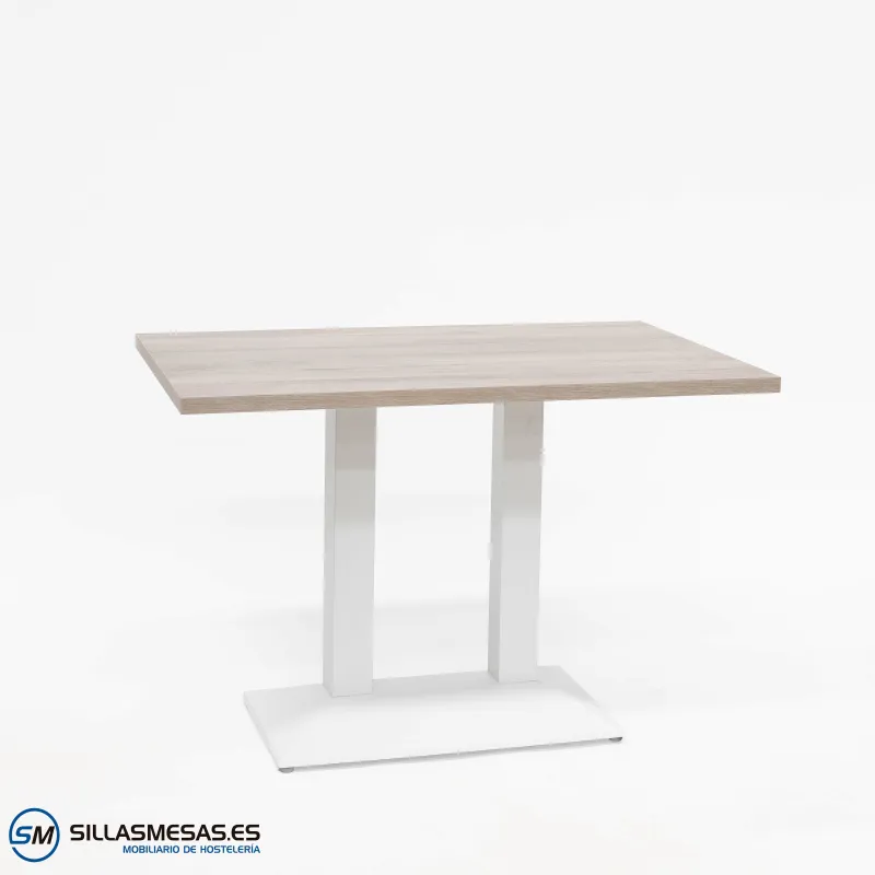 MESA DANIELA DOBLE INTERIOR pie blanco
