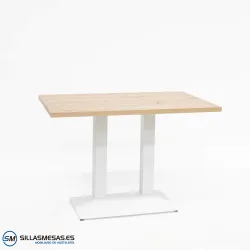 MESA DANIELA DOBLE INTERIOR pie blanco