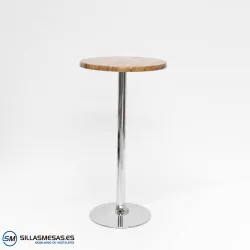 MESA ALTA F REDONDA EXTERIOR pie cromado