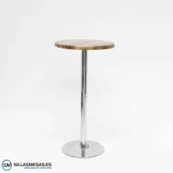 MESA ALTA F REDONDA EXTERIOR pie cromado