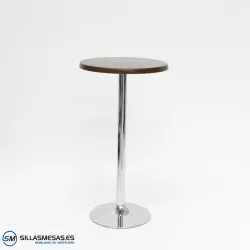 MESA ALTA F REDONDA EXTERIOR pie cromado