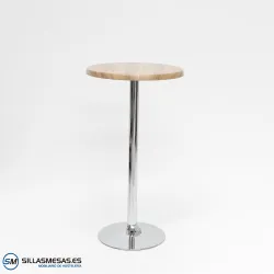 MESA ALTA F REDONDA EXTERIOR pie cromado