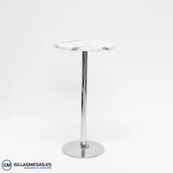 MESA ALTA F REDONDA EXTERIOR pie cromado