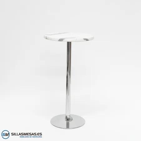 MESA ALTA F REDONDA EXTERIOR pie cromado