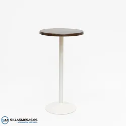 MESA ALTA F REDONDA EXTERIOR pie blanco