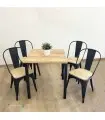 Conjunto 4 sillas TOLIX ASIENTO MADERA  y 1 mesa SOHO INTERIOR