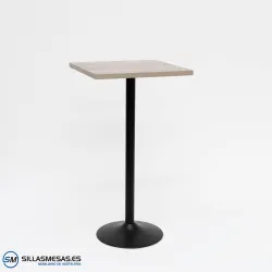 Mesa alta interior F con pie negro: diseño moderno