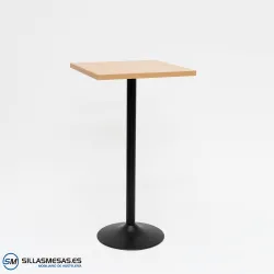 Mesa alta interior F con pie negro: diseño moderno