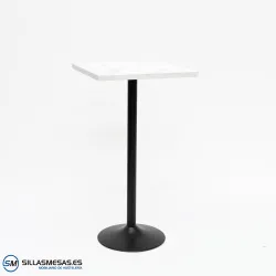 Mesa alta interior F con pie negro: diseño moderno