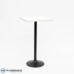 Mesa alta interior F con pie negro: diseño moderno