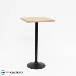 Mesa alta interior F con pie negro: diseño moderno