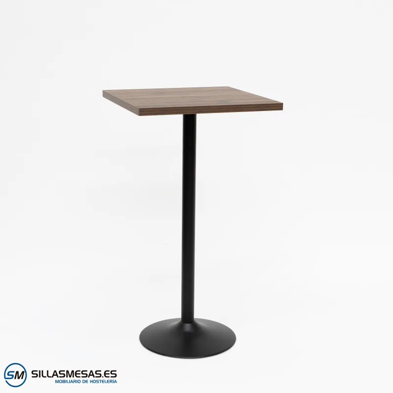 Mesa alta interior F con pie negro: diseño moderno