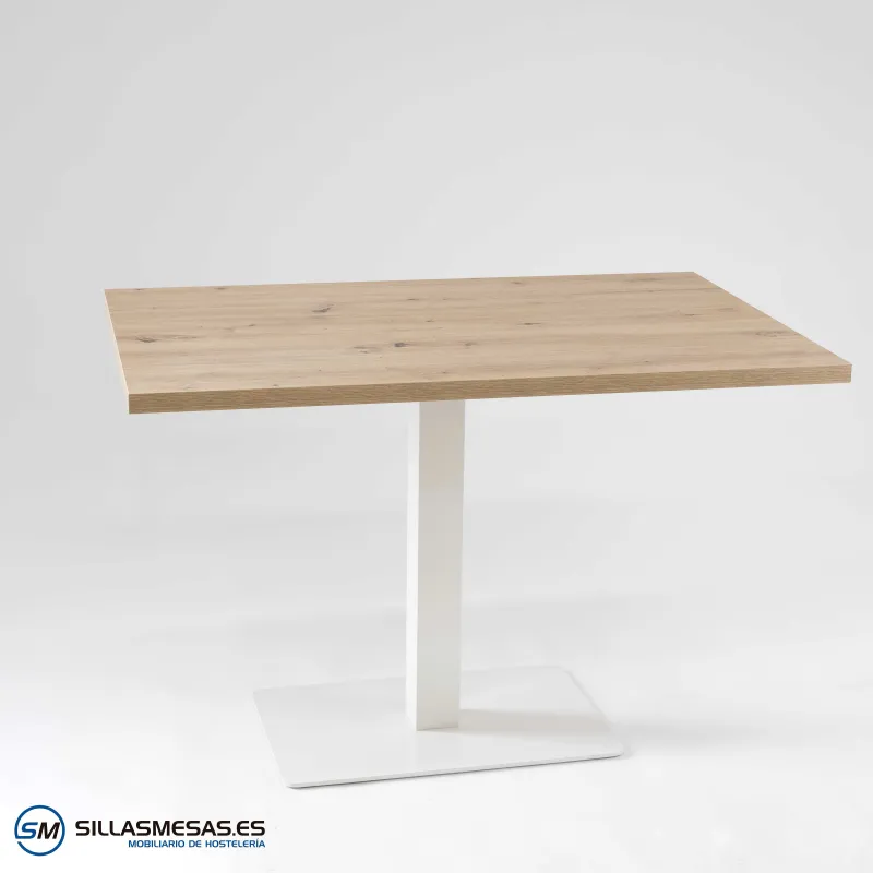 MESA NOEL RECTANGULAR INTERIOR pie blanco