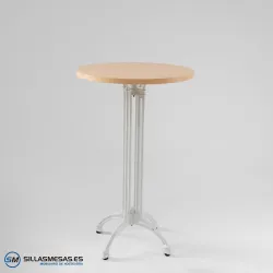 MESA ALTA VIENA REDONDA INTERIOR pie blanco