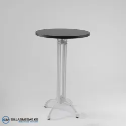 MESA ALTA VIENA REDONDA INTERIOR pie blanco