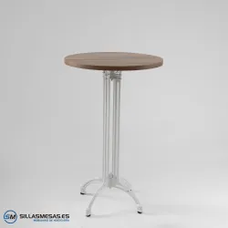 MESA ALTA VIENA REDONDA INTERIOR pie blanco
