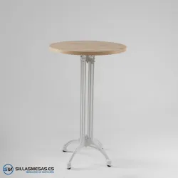 MESA ALTA VIENA REDONDA INTERIOR pie blanco