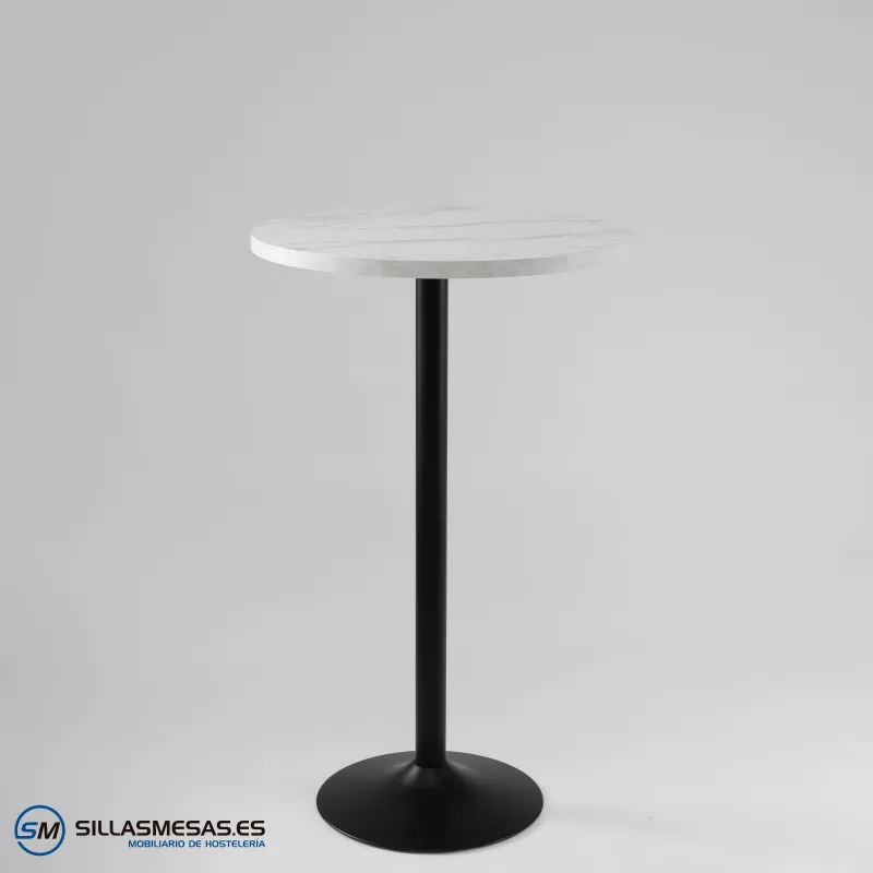 MESA ALTA F REDONDA INTERIOR pie negro